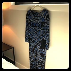 Royal blue and black mod shift dress.